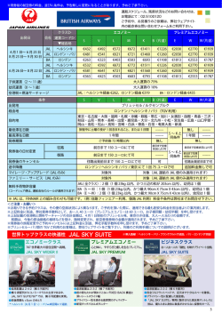 世界トップクラスの快適性 JAL SKY SUITE エコノミークラス プレミアム