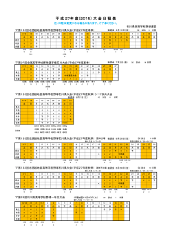 平 成 27年 度（2015） 大 会 日 程 表