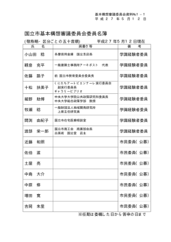 国立市基本構想審議委員会委員名簿