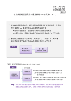 資料1)都立病院経営委員会の運営体制の一部変更について