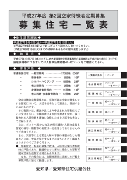募 集 住 宅 一 覧 表