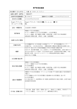 過去の業務例 専門事項記載書