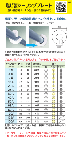 塩ビ製シーリングプレート