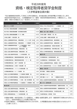 資格・検定取得者奨学金制度