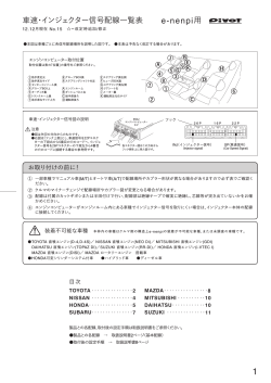 車速・インジェクター信号配線一覧表