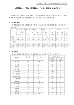 希望郷いわて国体・希望郷いわて大会 標準献立作成方針