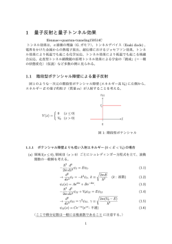 1 量子反射と量子トンネル効果