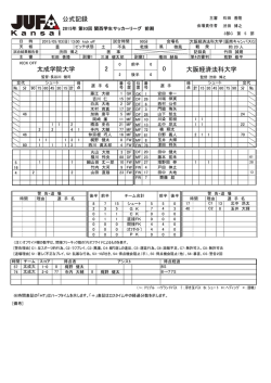 公式記録 太成学院大学 大阪経済法科大学 2 0