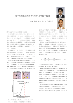 塩見淳一郎，「第一原理熱伝導解析の現状と今後の展望」