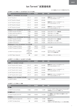 Ion Torrent™ 試薬価格表