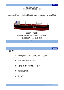「63KDWT型省エネばら積船 Flex Ultramax 2014の開発」