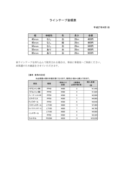 ラインテープ金額表