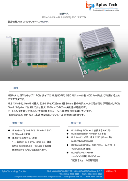 M2P4A 概要 M2P4A はデスクトップに PCIe タイプの M.2(NGFF) SSD
