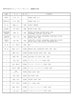 教職員［PDF］ - 米子ビューティーカレッジ