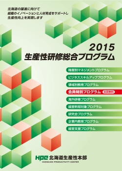 2015生産性研修総合プログラム（PDF：2.75MB）