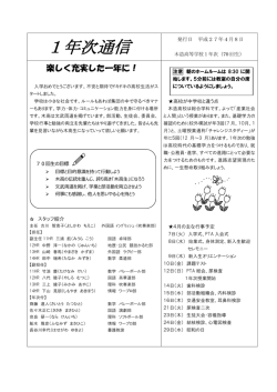 1年次通信 - 青森県立木造高等学校