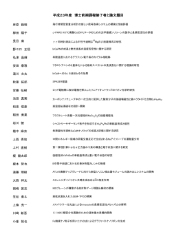 平成23年度 博士前期課程修了者と論文題目