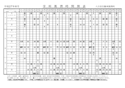 学 科 教 習 時 間 割 表