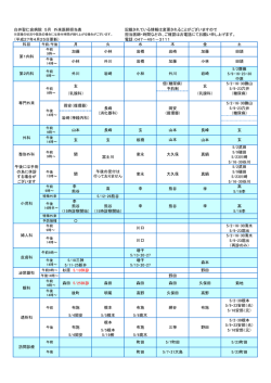 外来医師担当表（平成27年5月）の印刷（PDF）はこちらから