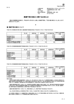 業績予想の修正に関するお知らせ ［71.2KB］