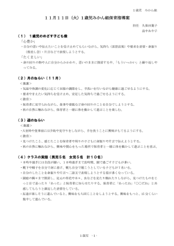公開研 指導案 1歳児みかん組 ページ入り