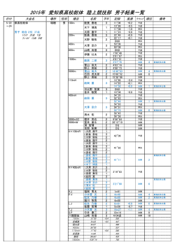 2015年 愛知県高校総体 陸上競技部 男子結果一覧