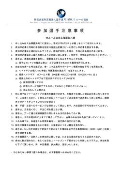 要項その他 - NPO法人空手道POINT＆K.O.ルール協会