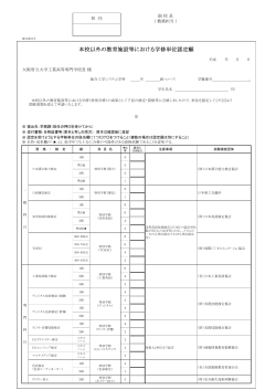 本校以外の教育施設等における学修単位認定願