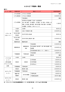 ASNET手数料一覧表 - 株式会社オートサーバー