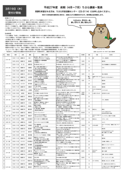講座一覧 - りぶらサポータークラブ