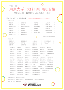 東京大学 文科1類 現役合格