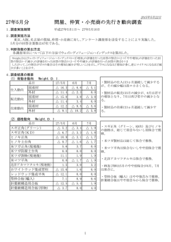 木材製品の荷動き･価格先行き動向調査