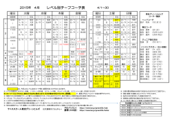 レベル別チーフコーチ表 - 東京グリーンヒルズテニスクラブ