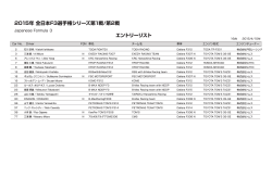 2015年 全日本F3選手権シリーズ第1戦/第2戦 エントリーリスト