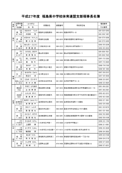 平成27年度 福島県中学校体育連盟支部理事長名簿
