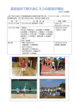 5月12日更新 4月下旬から始まった高校総体西三河地区予選で陸上部