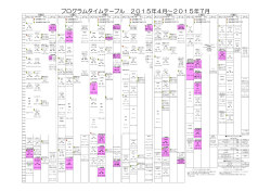 プログラムタイムテーブル 2015年4月～2015年7月