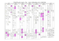 プログラムタイムテーブル 2015年4月～2015年7月