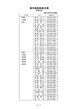 著作権相談員名簿