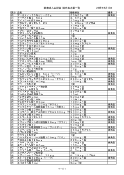 医療法人山紀会 院外処方薬一覧 2015年4月13日