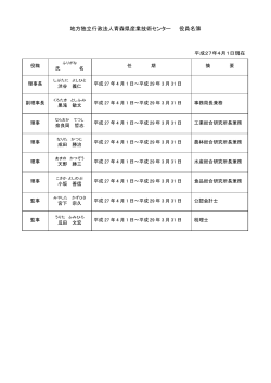 地方独立行政法人青森県産業技術センター 役員名簿