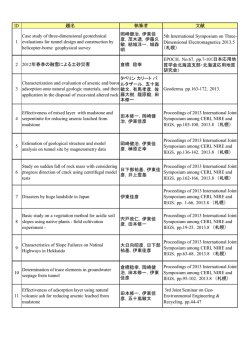 ID 題名 執筆者 文献 1 Case study of three