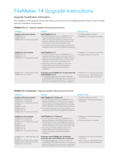 FileMaker 14 Upgrade Instructions