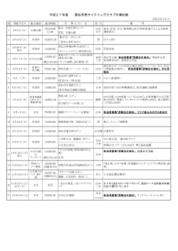 平成27年度 高松市民サイクリングクラブ行事計画