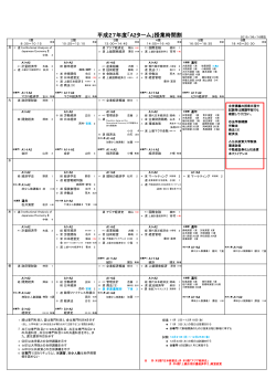 平成27年度「A2ターム」授業時間割