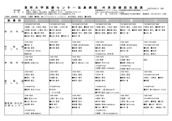 全科診療スケジュール
