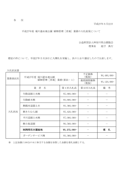 平成27年5月22日 入札状況書 予定価格 (税抜