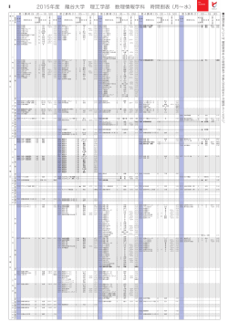 2015年度 龍谷大学 理工学部 数理情報学科 時間割表 （月～水）