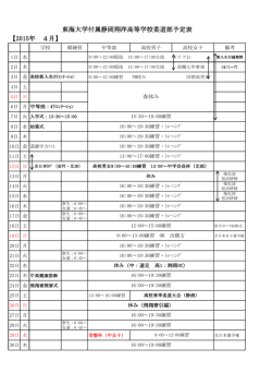 東海大学付属静岡翔洋高等学校柔道部予定表 【2015年 4月】