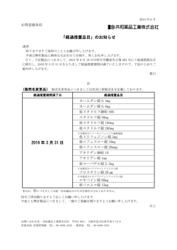 販売名変更品